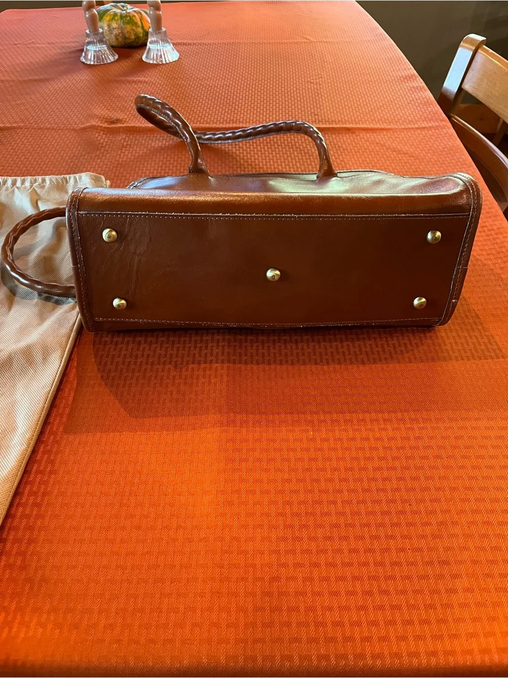 Patricia Nash Embossed Brown Leather Shoulder Bag